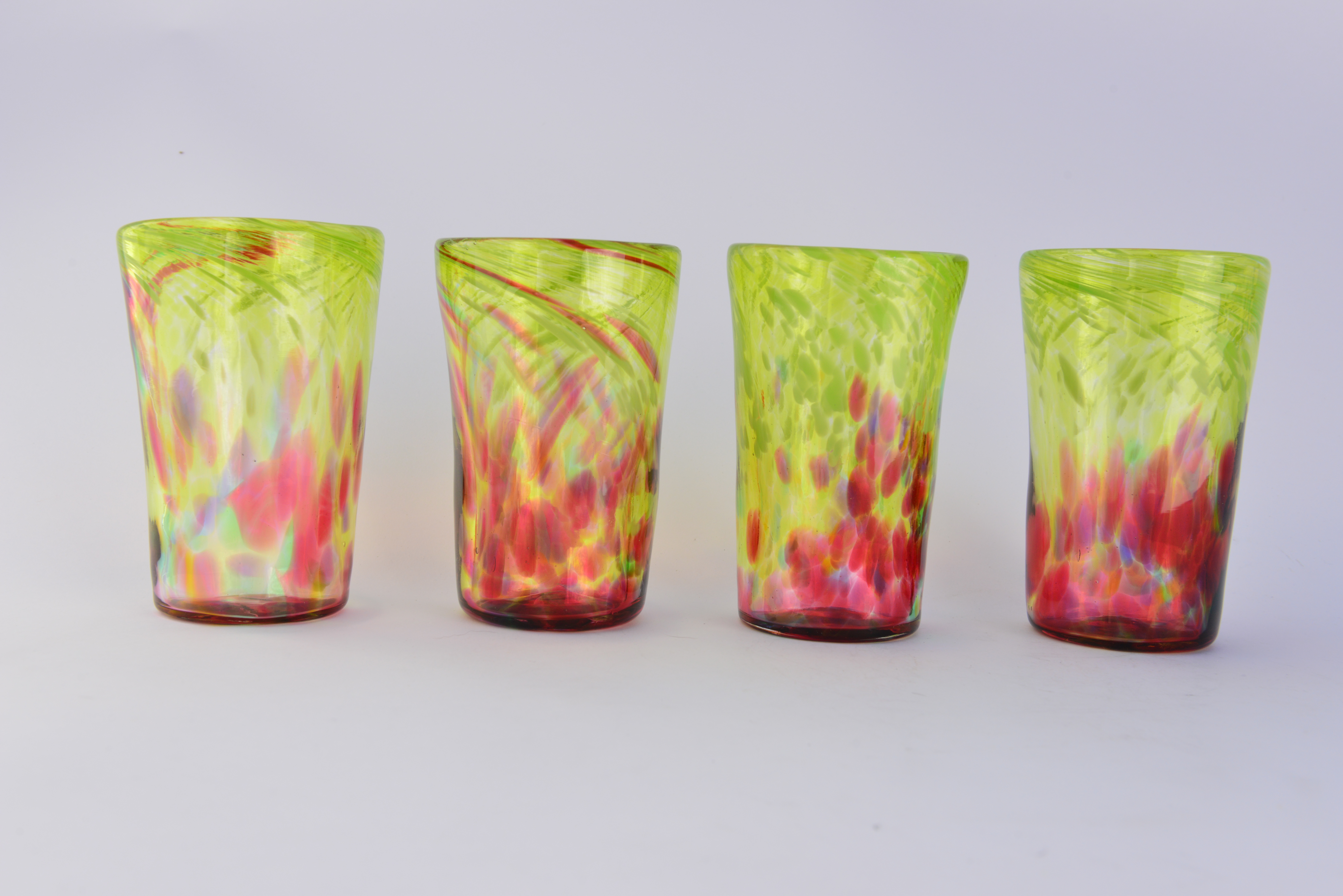 Fuchsia and Green Tall drink glasses