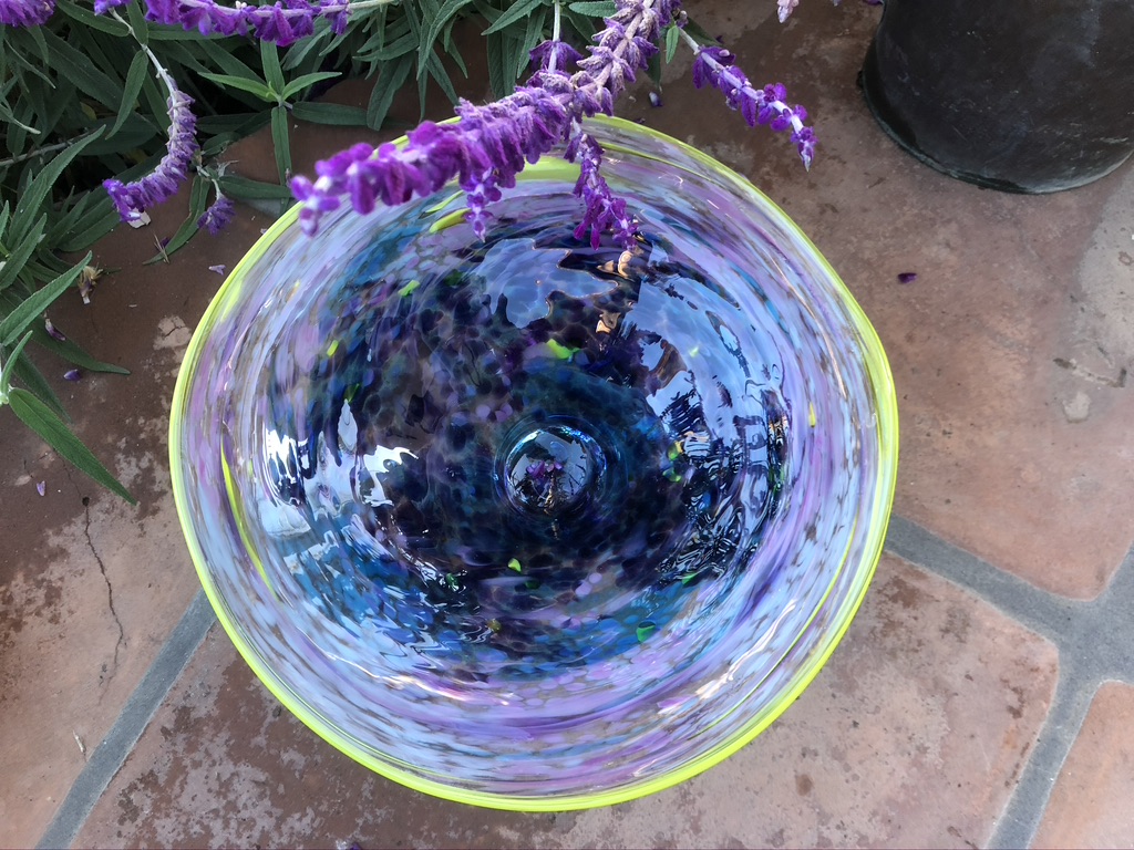 Purple/Blue/Lime Green bowl