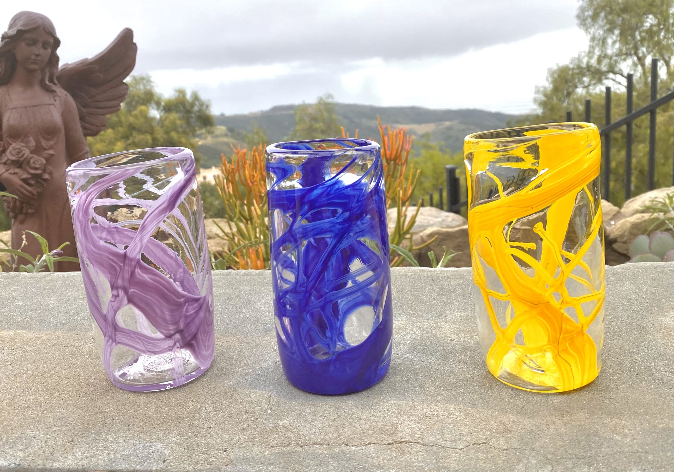 Tall Water Color Glasses